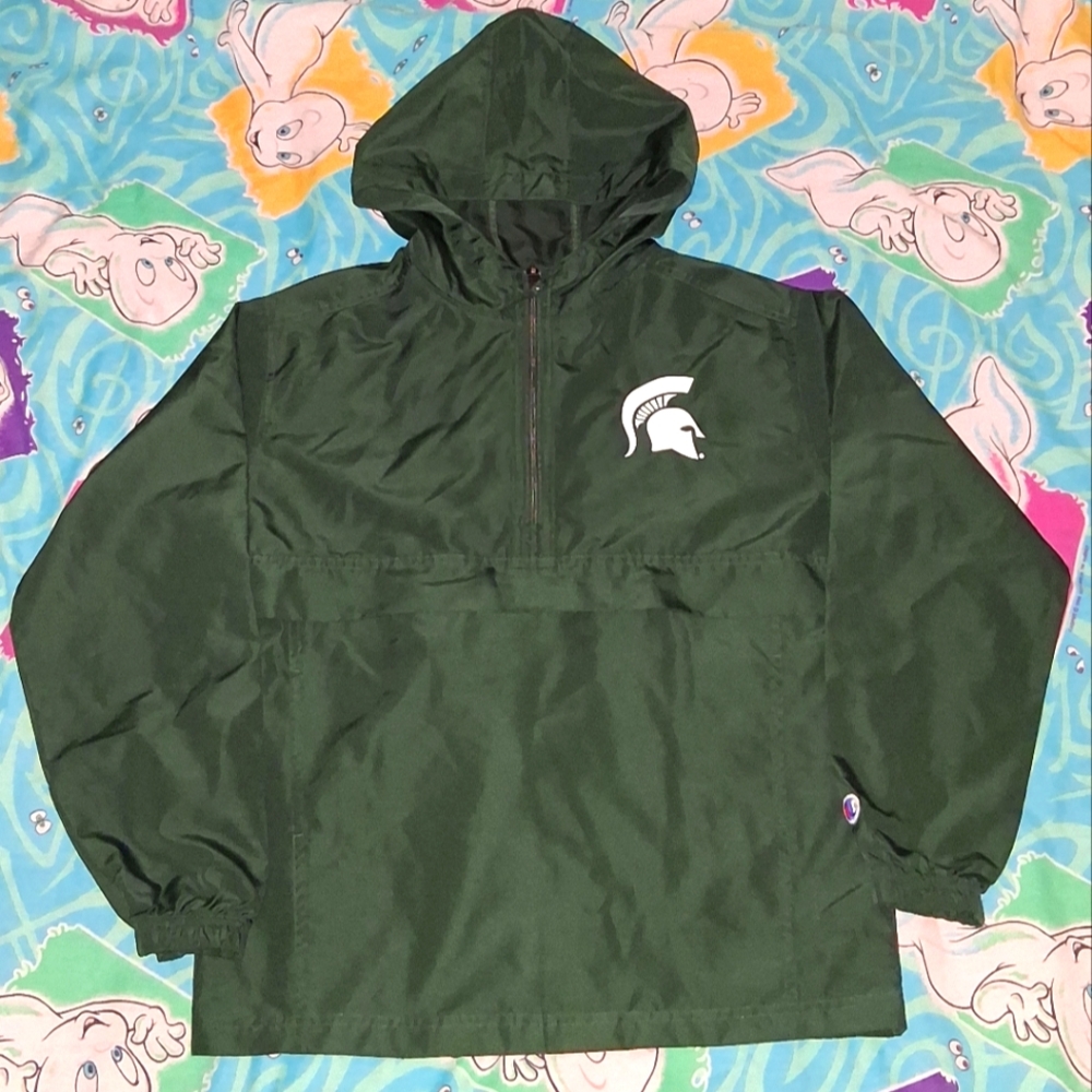 Champion Michigan State Spartans Vintage Pullover Windbreaker Jacket